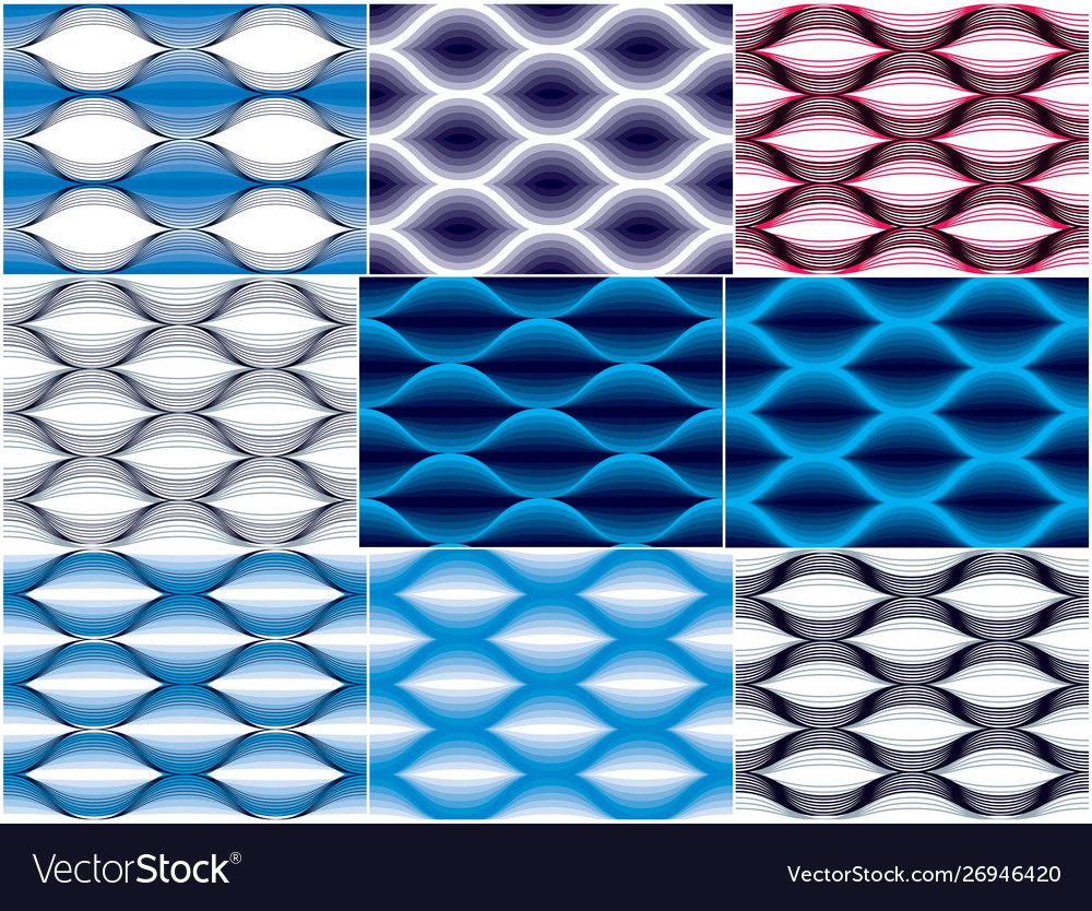 Seamless geometric patterns set simple vector image Seamless geometric patterns set simple