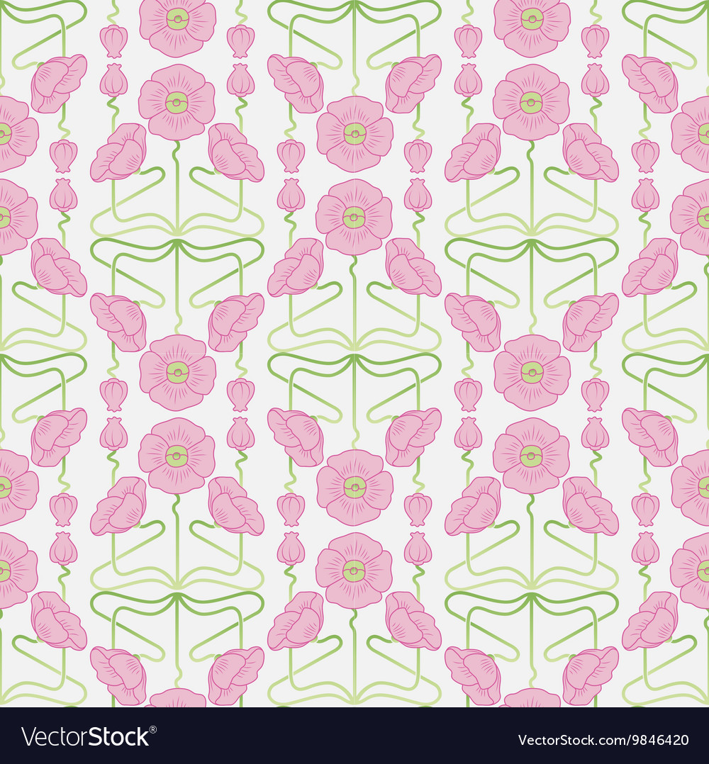 Seamless pattern with poppies