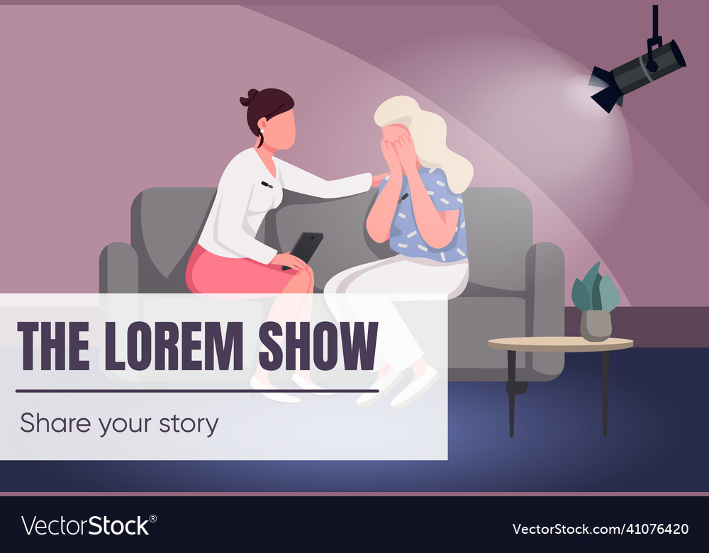 Talk show banner flat template