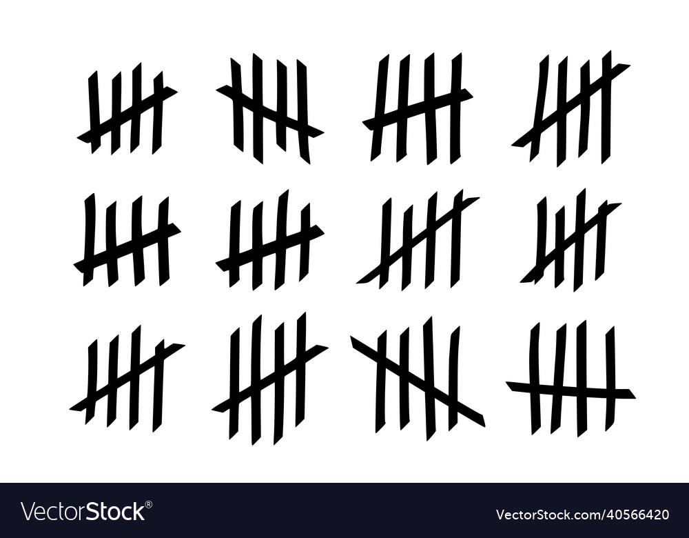 Tally marks to count days in prison vector image Tally marks to count days in prison
