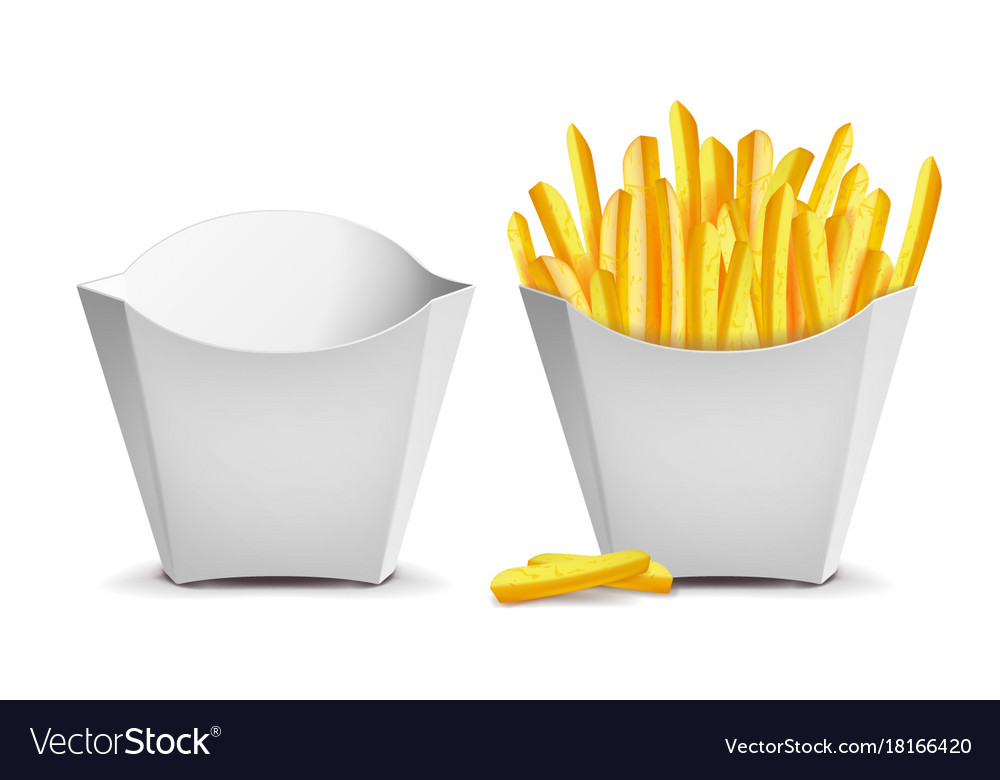 Weiß Leere französische Fry Papiertasche