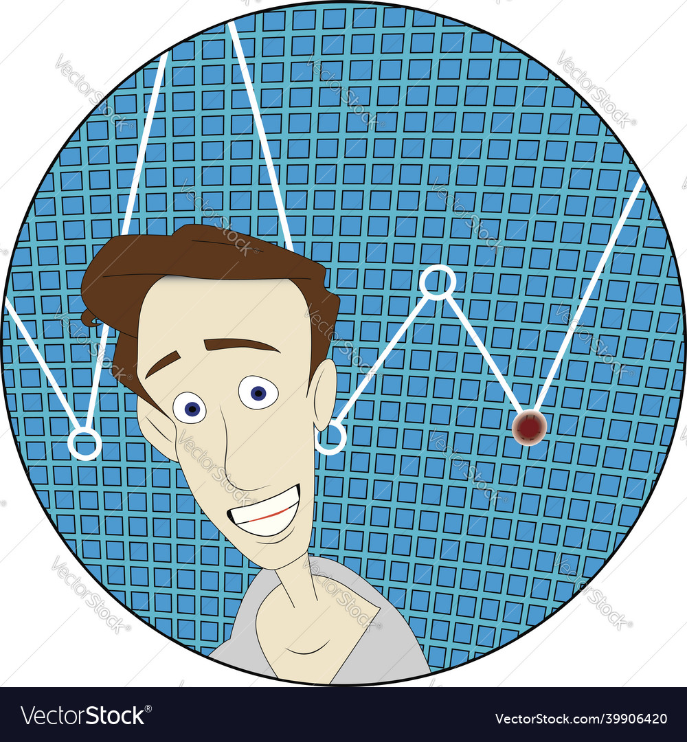 Worried man with a graph showing red spot