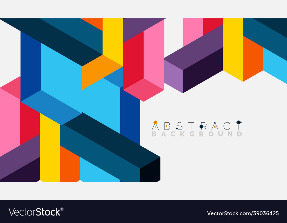 Abstract background 3d cubes cubic elements vector image Abstract background 3d cubes cubic elements