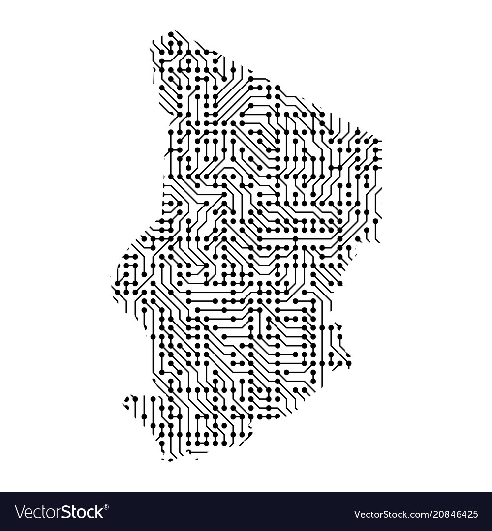 Abstract schematic map of chad from the black