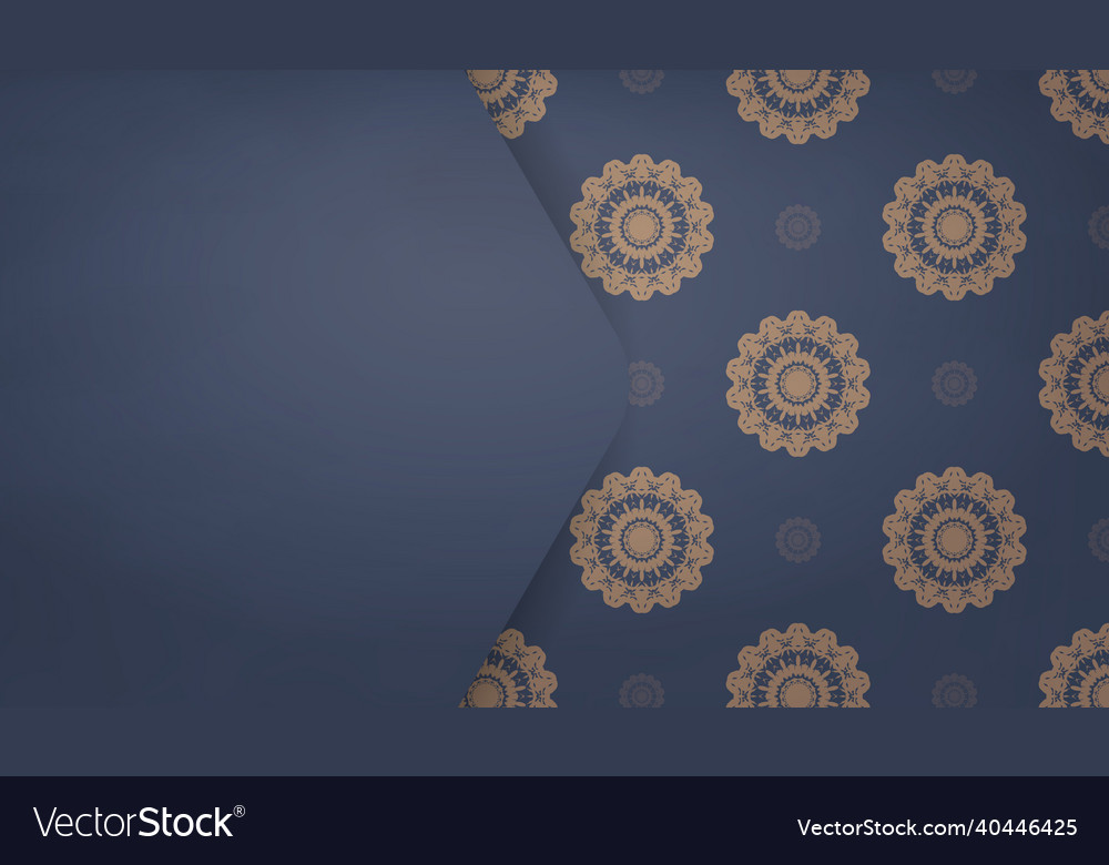 Background in blue with brown mandala pattern