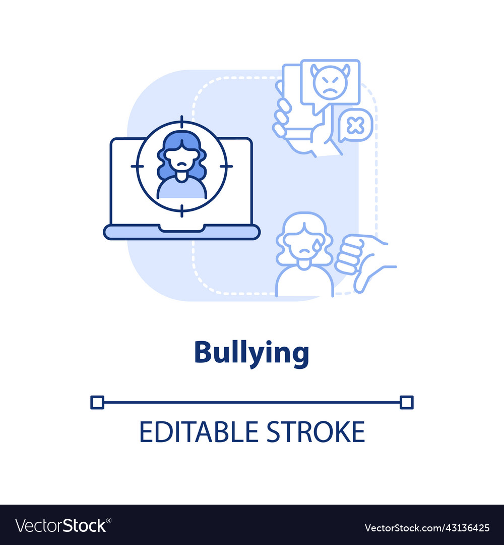 Bullying light blue concept icon