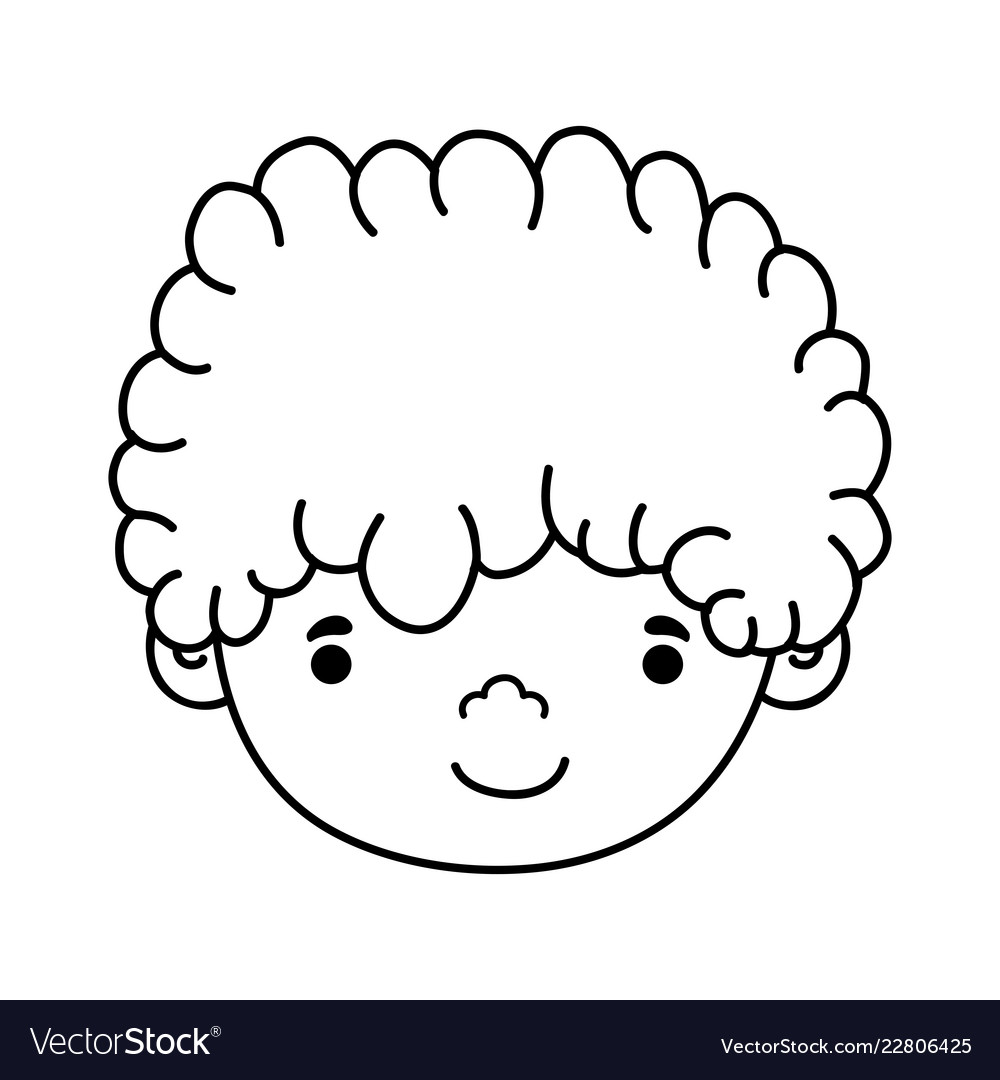 Fiance head male cute cartoon in black and white Vector Image