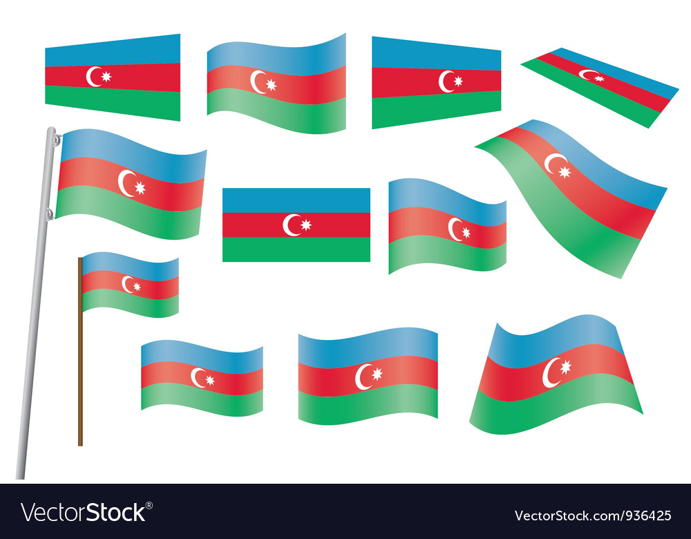 Flag of azerbaijan Royalty Free Vector Image - VectorStock