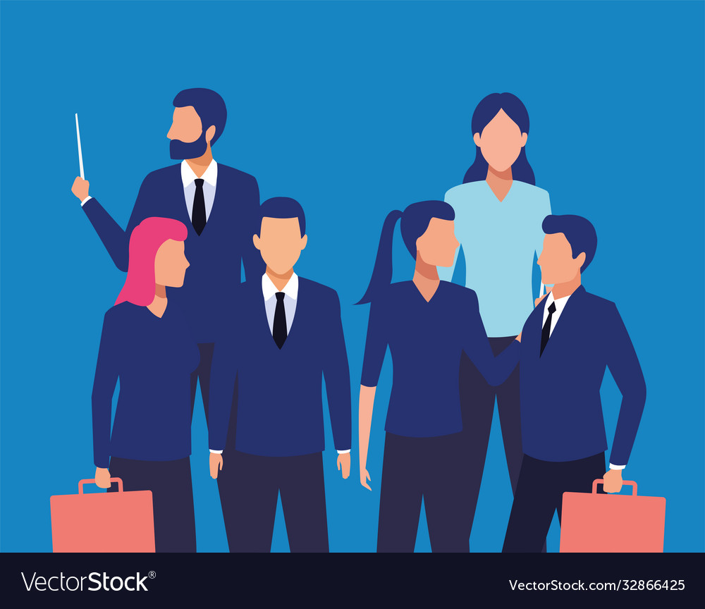 Group business people teamwork characters vector image Group business people teamwork characters