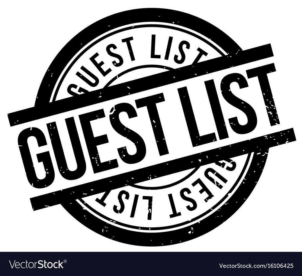 Guest list rubber stamp