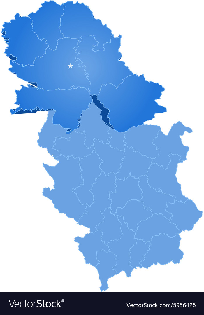 Map Of Serbia Autonomous Province Vojvodina Vector Image