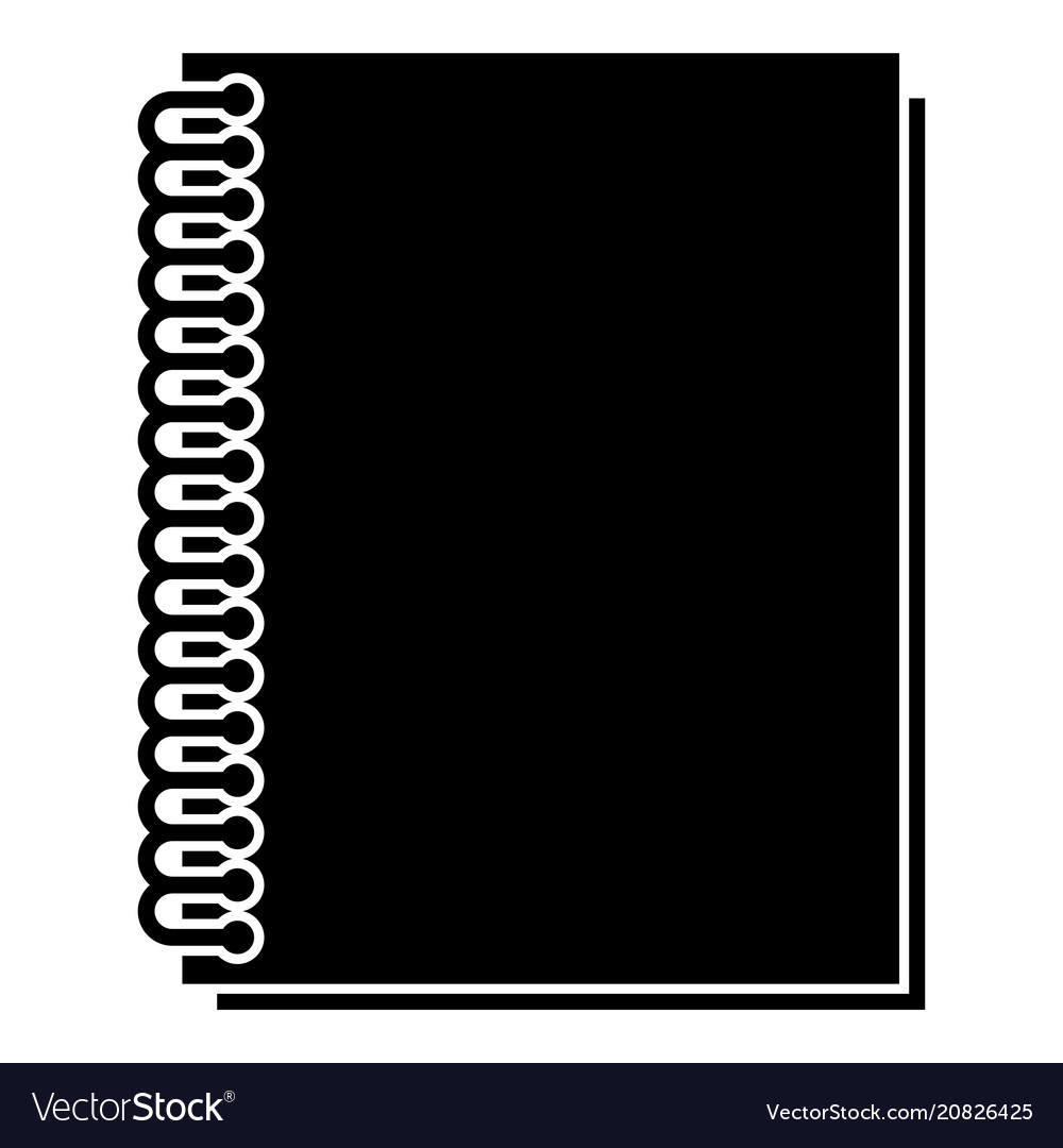 Notebook with spring icon black color flat style