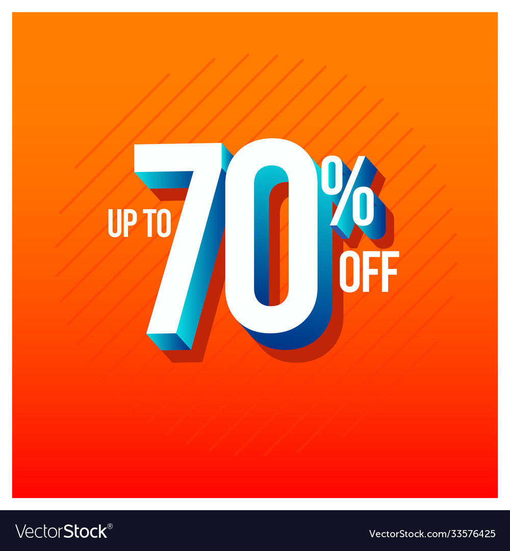 Sale discount up to 70 off set template design Vector Image