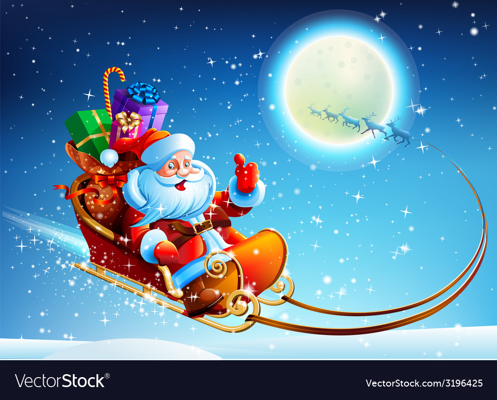Santa claus in a sleigh