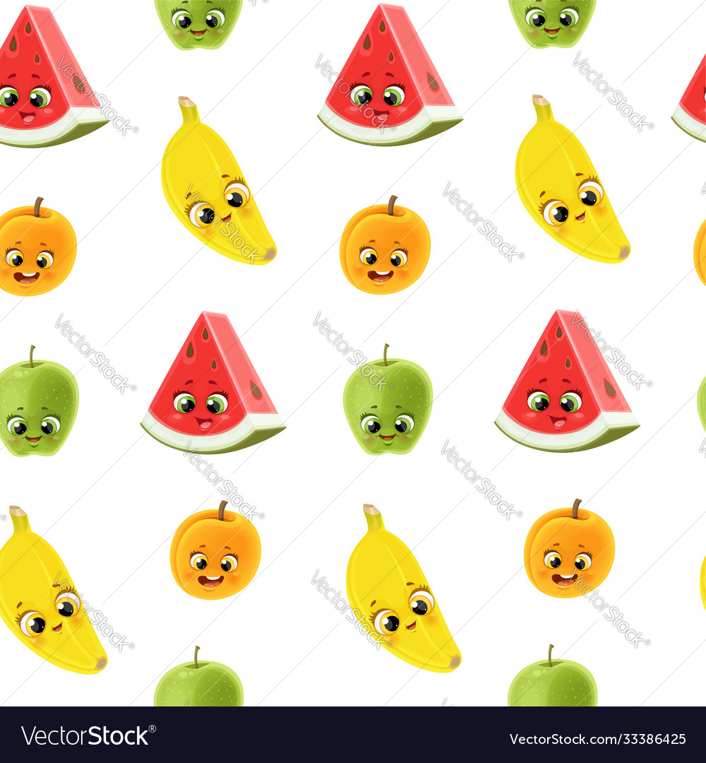 Seamless pattern from cute little cartoon emoji