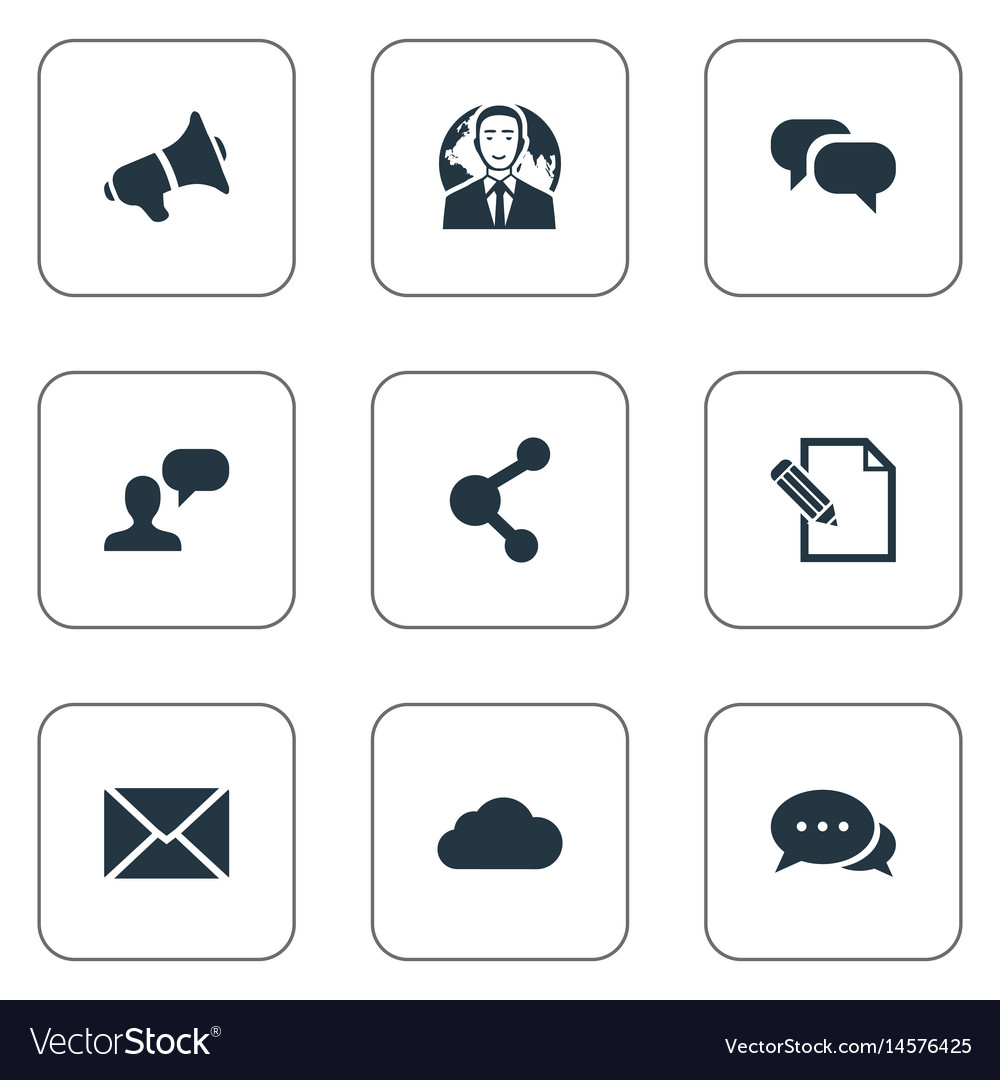 Set of simple blogging icons