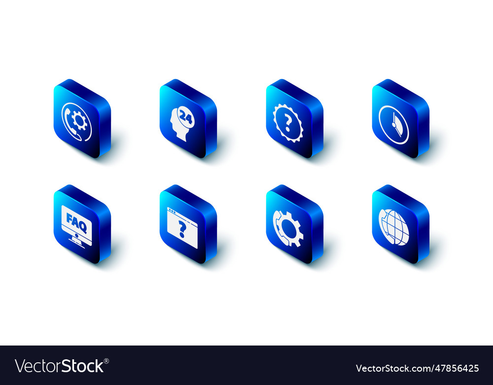 Set support operator in touch question mark time vector image Set support operator in touch question mark time