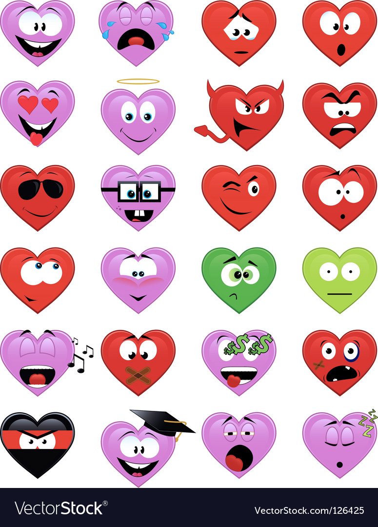 Smiley hearts Royalty Free Vector Image - VectorStock