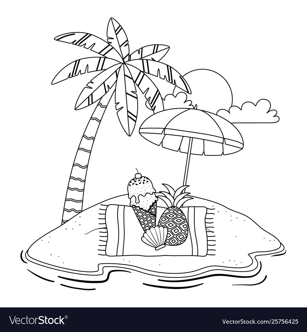 Summer and vacation icon set design