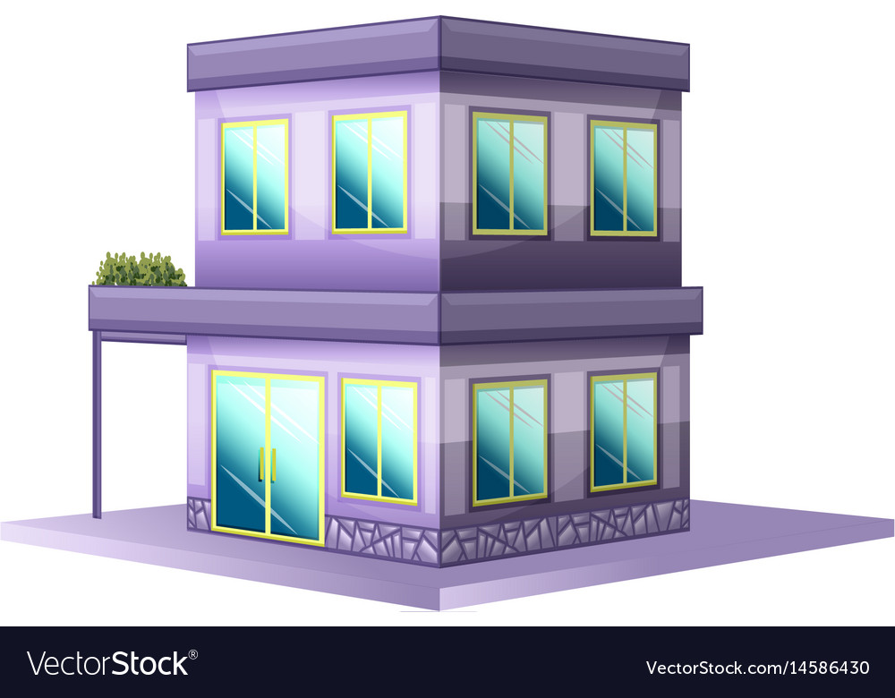 3d design for building painted in purple Vector Image