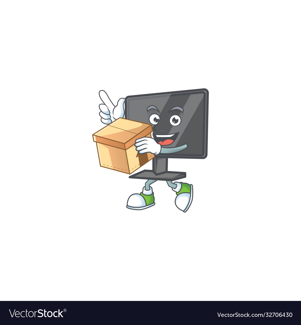 A charming computer screen mascot design style