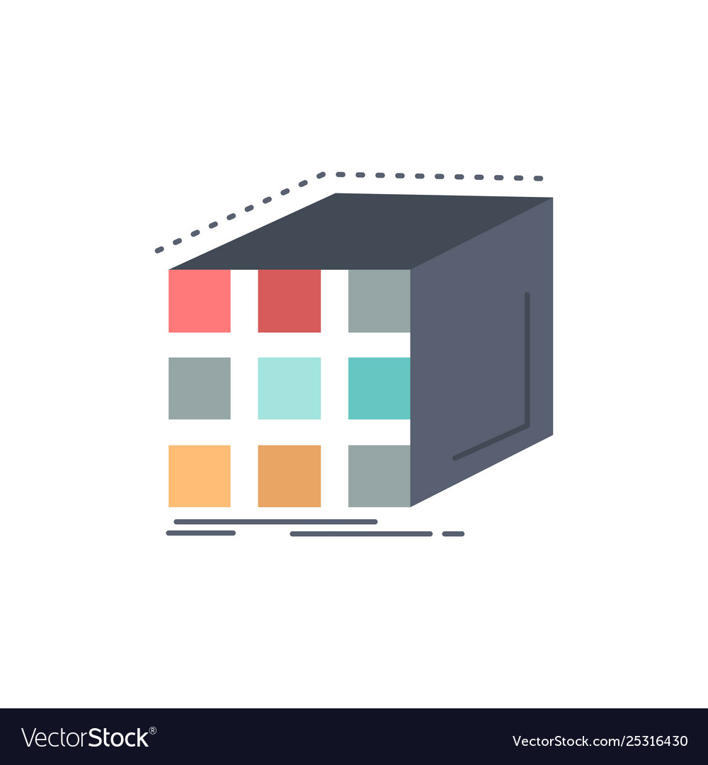Abstract aggregation cube dimensional matrix flat vector image Abstract aggregation cube dimensional matrix flat