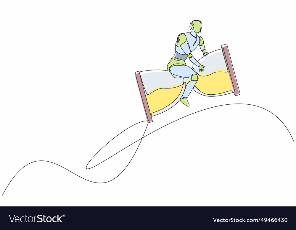 Continuous one line drawing robot riding