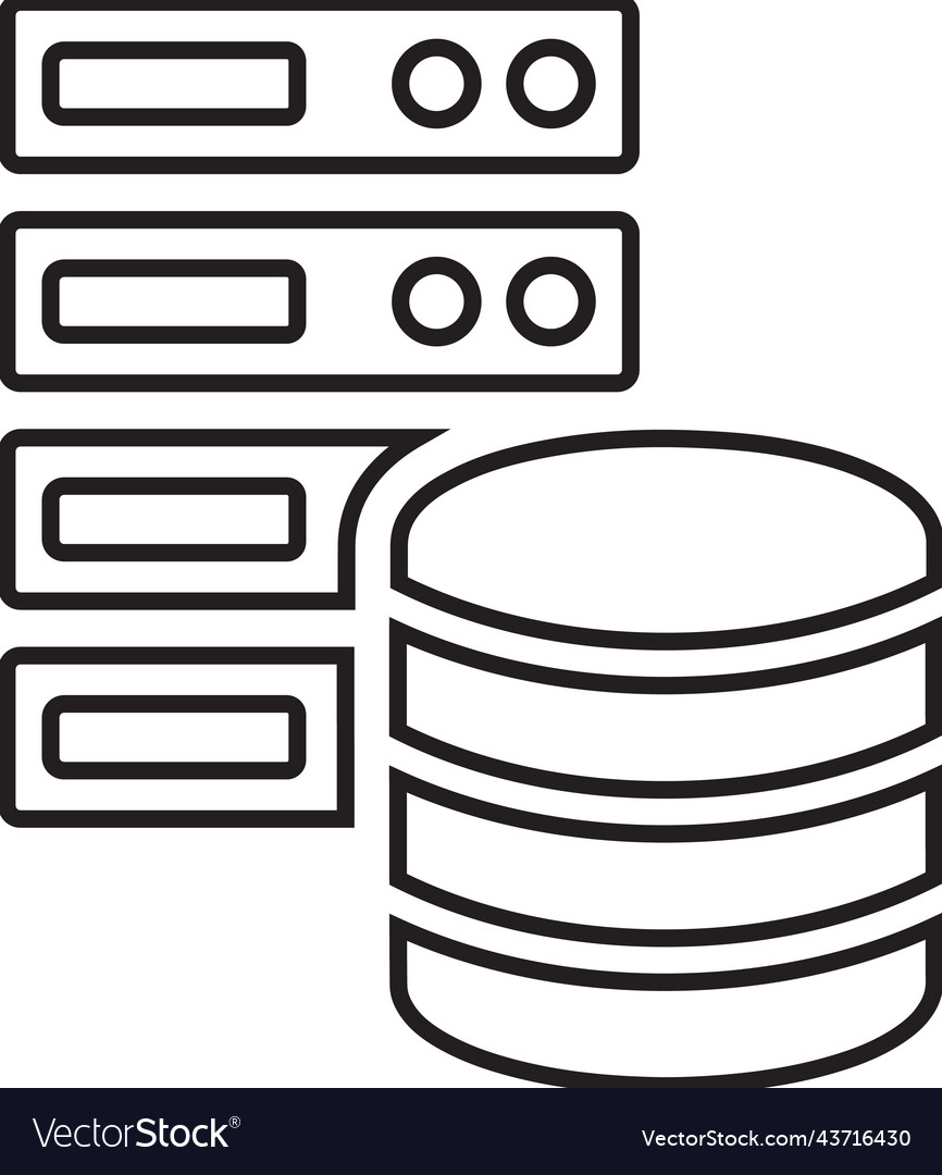 Database server outline icon line art