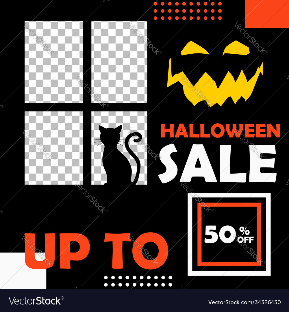 Editable halloween sale background template Vector Image Editable halloween sale background template