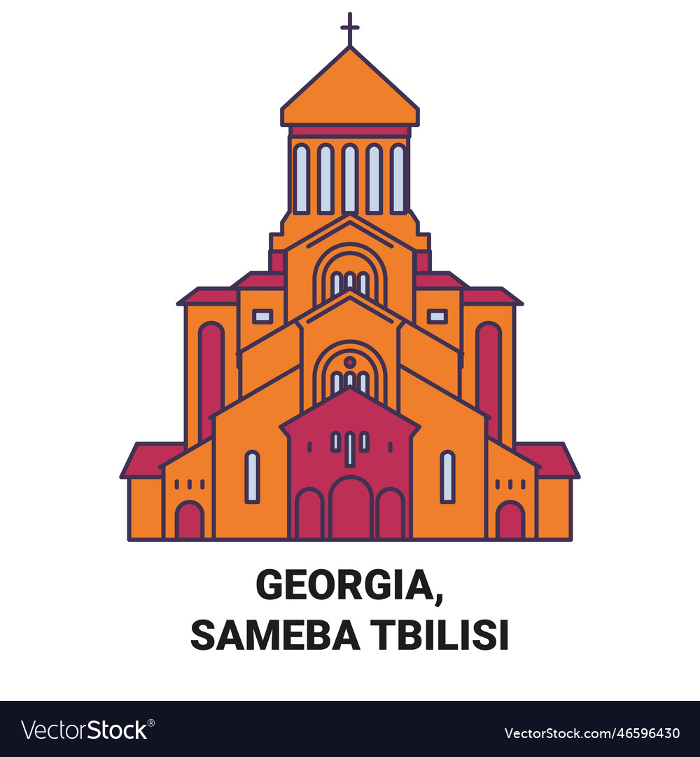 Georgia sameba tbilisi travel landmark Royalty Free Vector