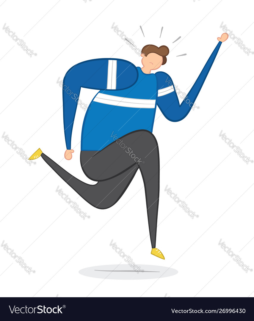 Man running hand drawn vector image Man running hand drawn