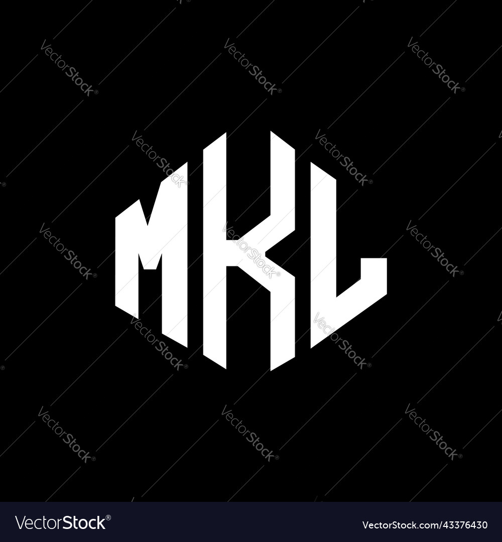 Mkl letter logo design with polygon shape Vector Image