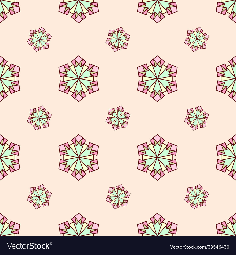 Multicolored ornamental object seamless repeat