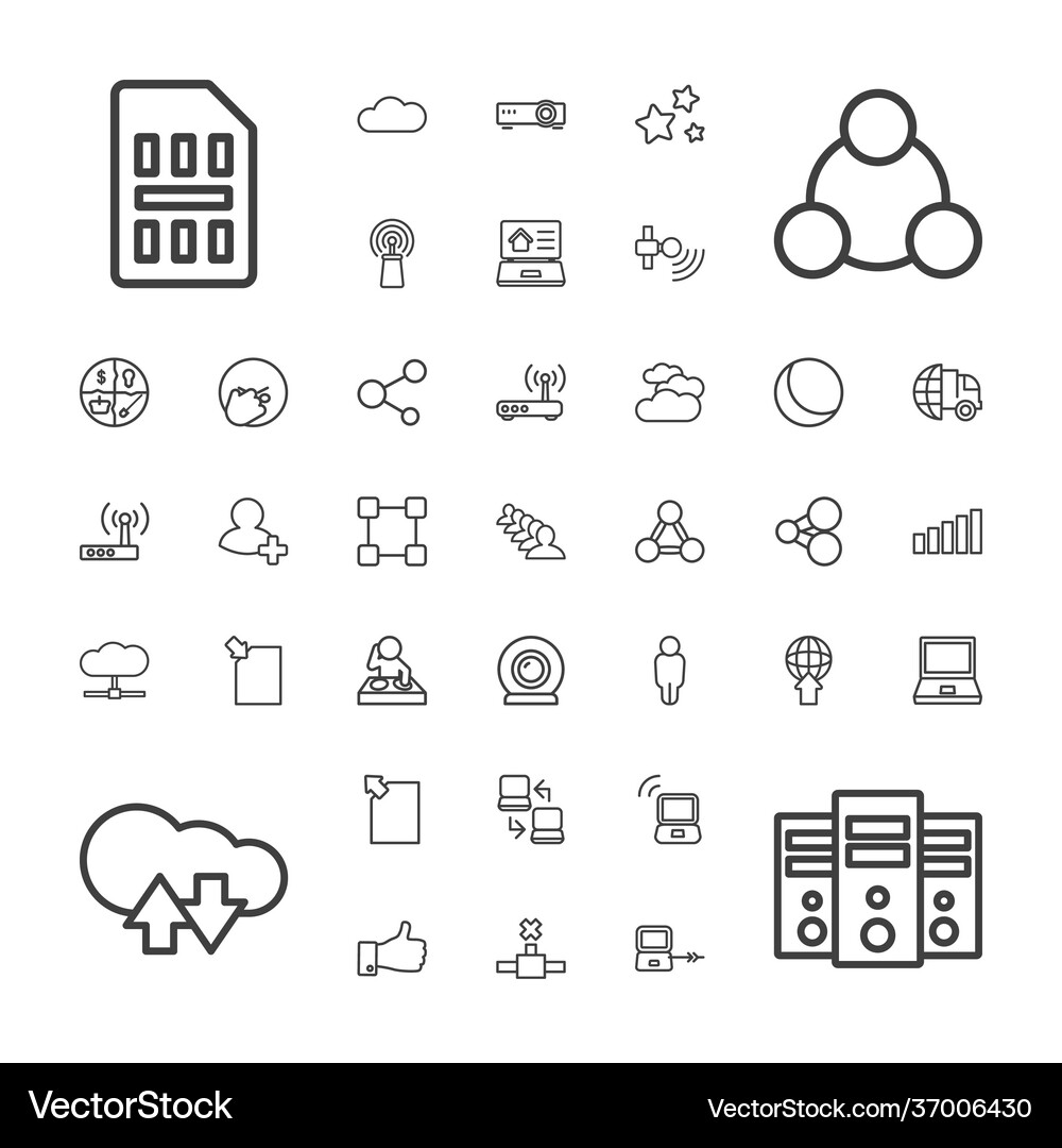 Network icons Royalty Free Vector Image - VectorStock
