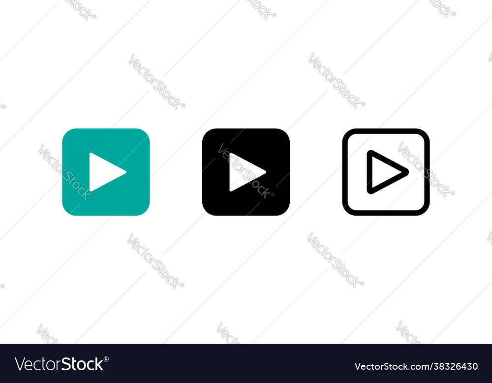 Play set button icons on transparent background