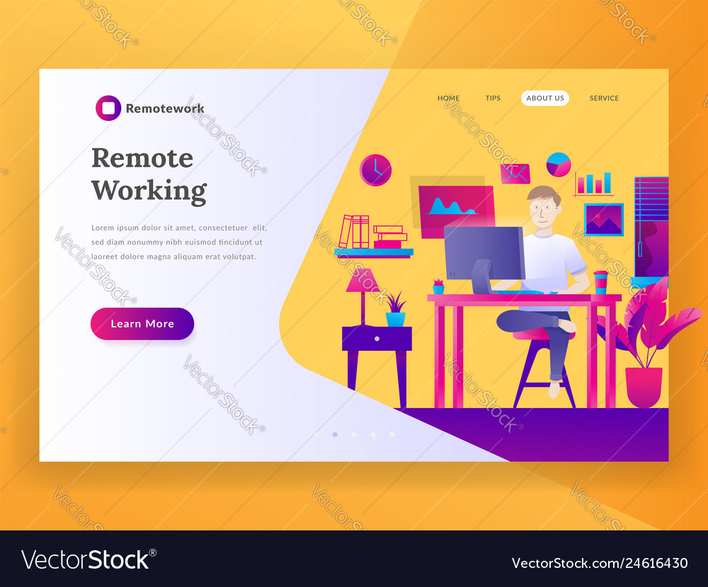 Remote working landing page