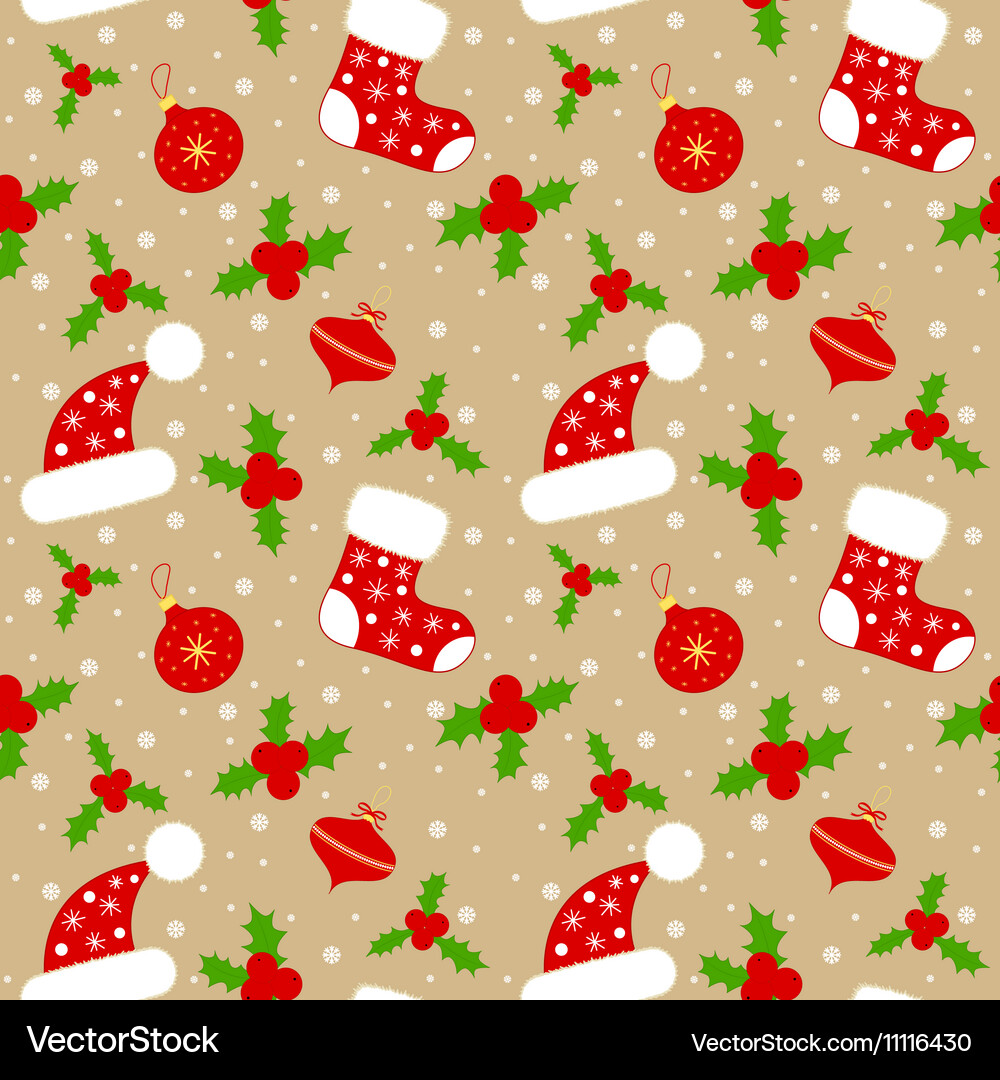 Seamless background pattern merry christmas Vector Image