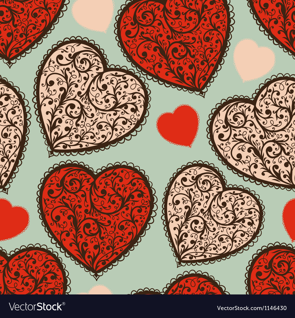 Seamless pattern with hearts Royalty Free Vector Image