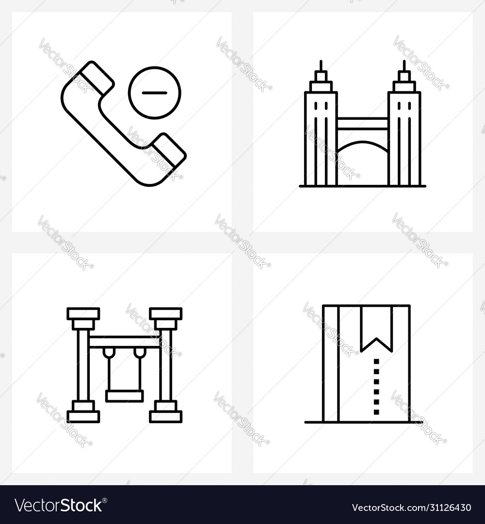 Set 4 simple line icons for web and print
