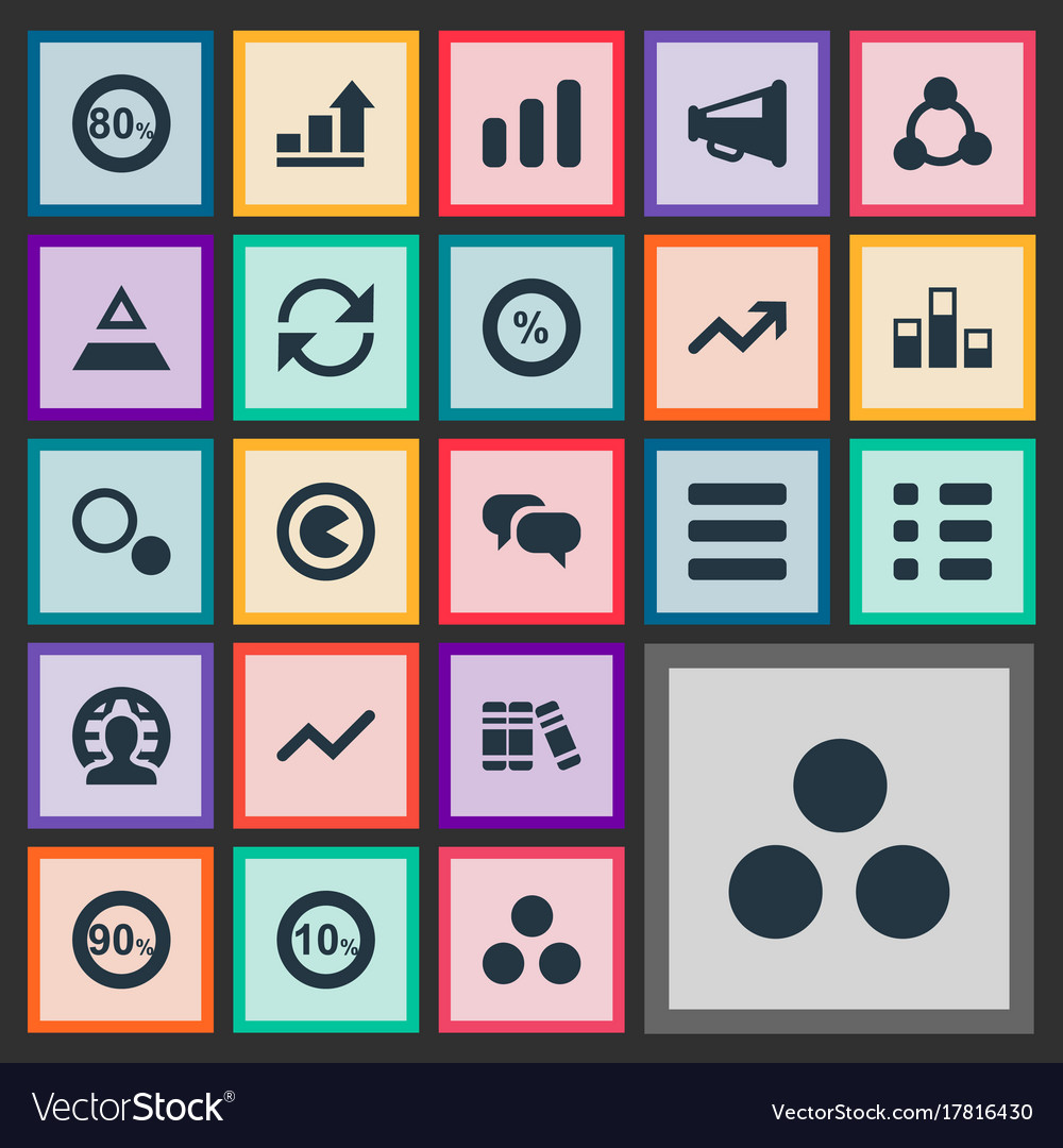 Set of simple statistic icons