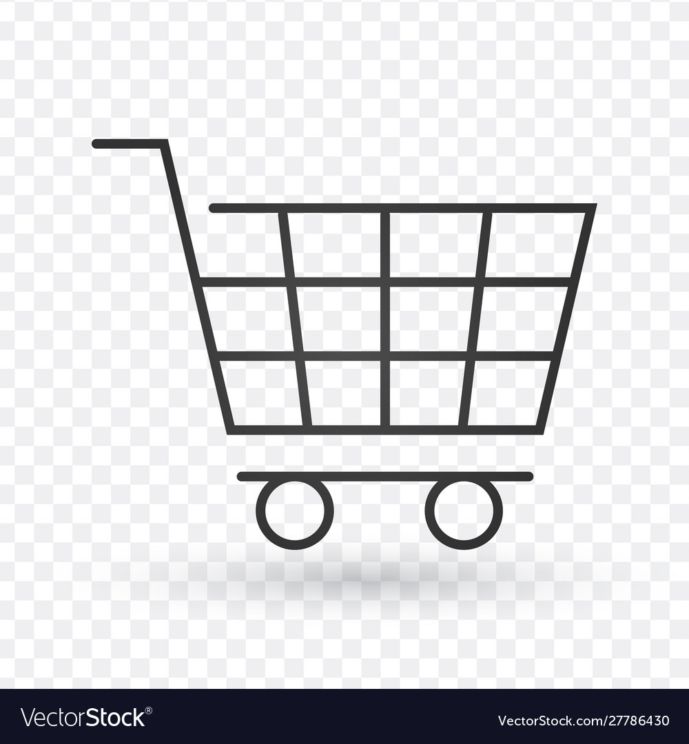 Shopping Cart Line Icon Outline Sign Linear Style Vector Image