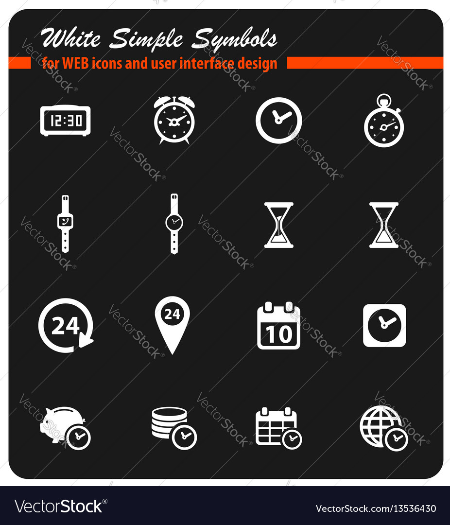 Time icon set vector image Time icon set