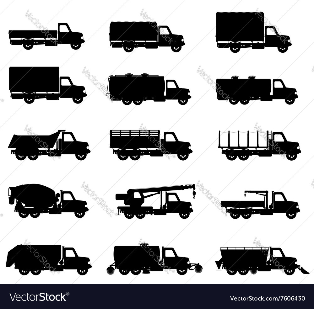 Truck Silhouettes - Cargo Transport Icons
