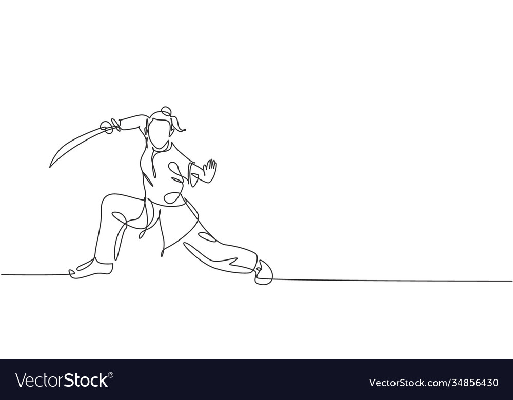 Frau in Kimono - Kung Fu Pose