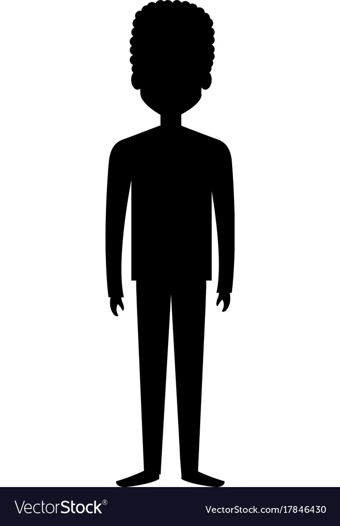 Young man silhouette avatar character Royalty Free Vector