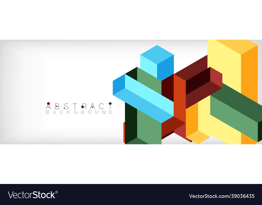 Abstract background 3d cubes cubic elements vector image Abstract background 3d cubes cubic elements