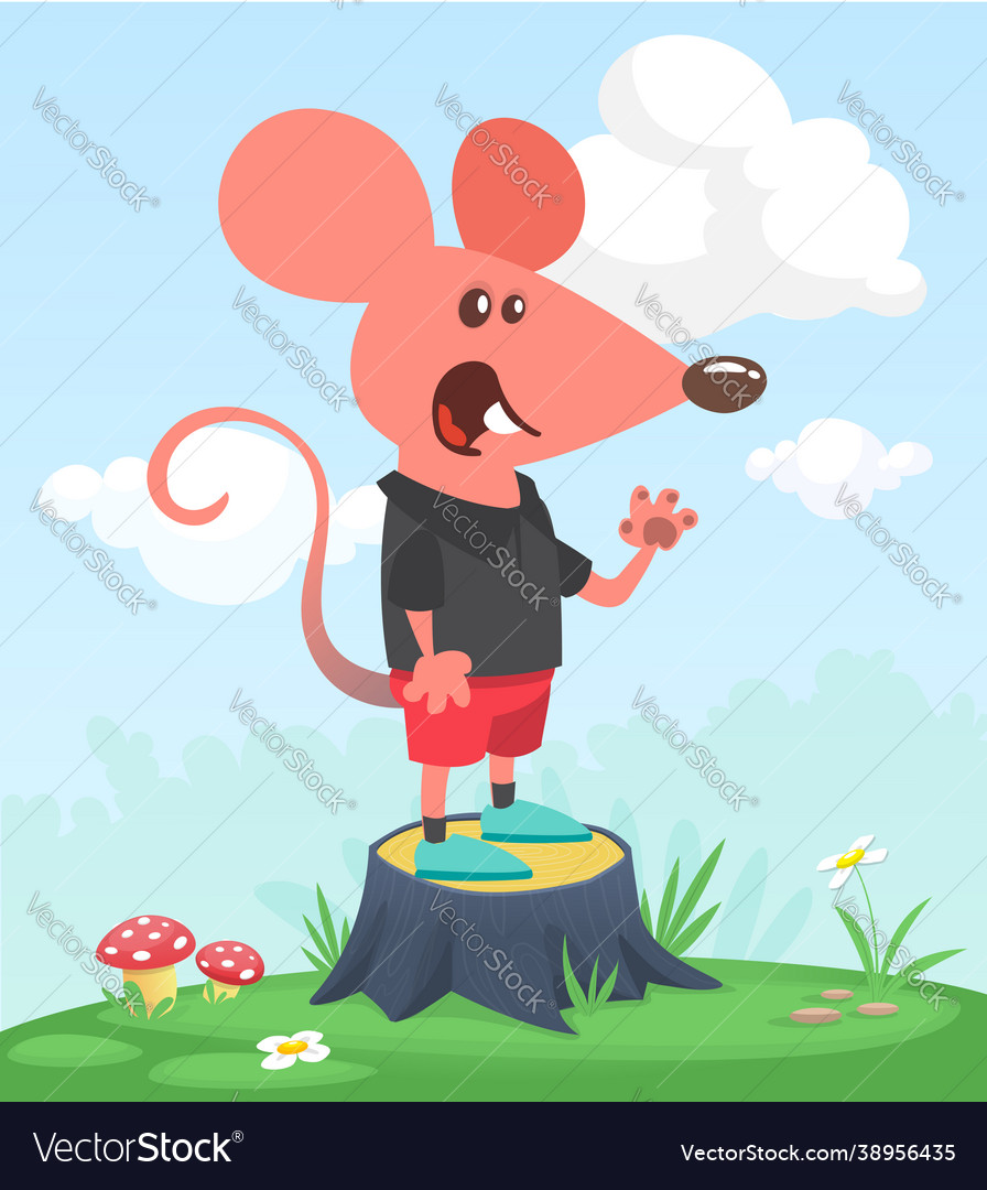 Cartoon funny and happy mouse standing Royalty Free Vector Cartoon funny and happy mouse standing Royalty Free Vector