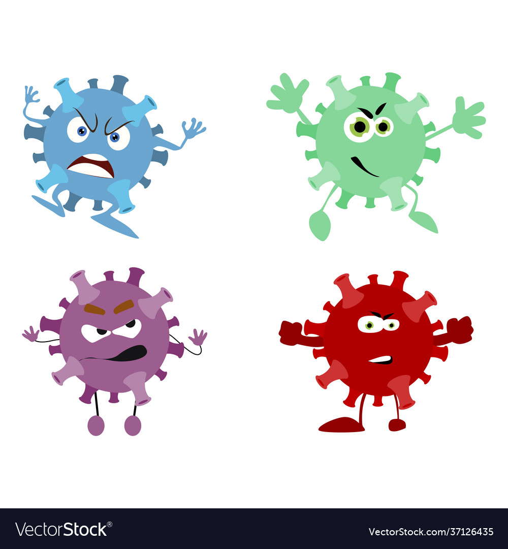 Character virus with hands and legs set