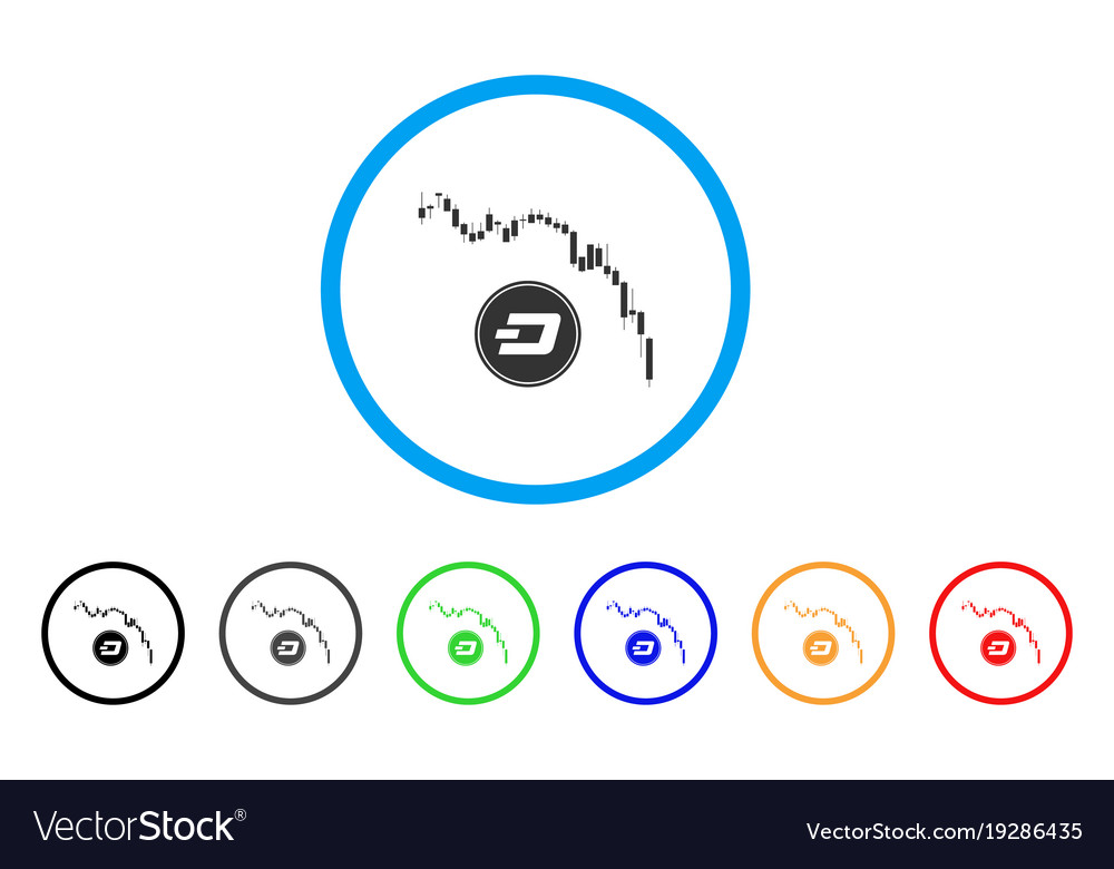 Dashcoin panic fall chart rounded icon