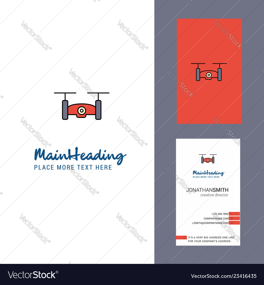 Drone camera creative logo and business card